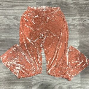Like New Victorias Secret Rose Gold Crushed Velvet Lounge Pants Sz Small